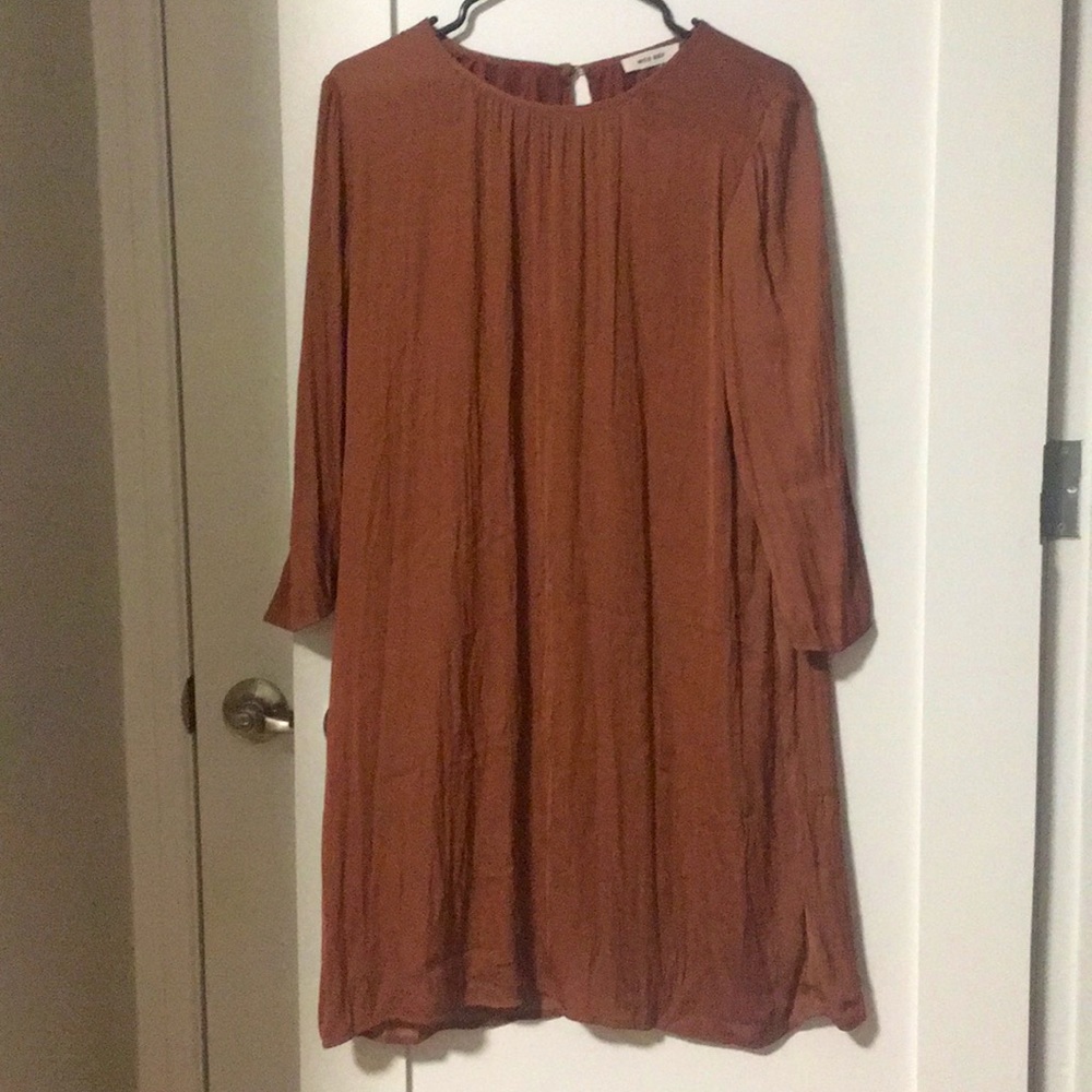Silky Burnt-Orange Dress
